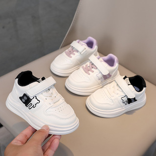 Children's White Shoes 2025 Spring & Fall New Sports Shoes for Boys and Girls, Casual Sneakers, Leather Soft-Soled Toddler Sneakers for Kidsren