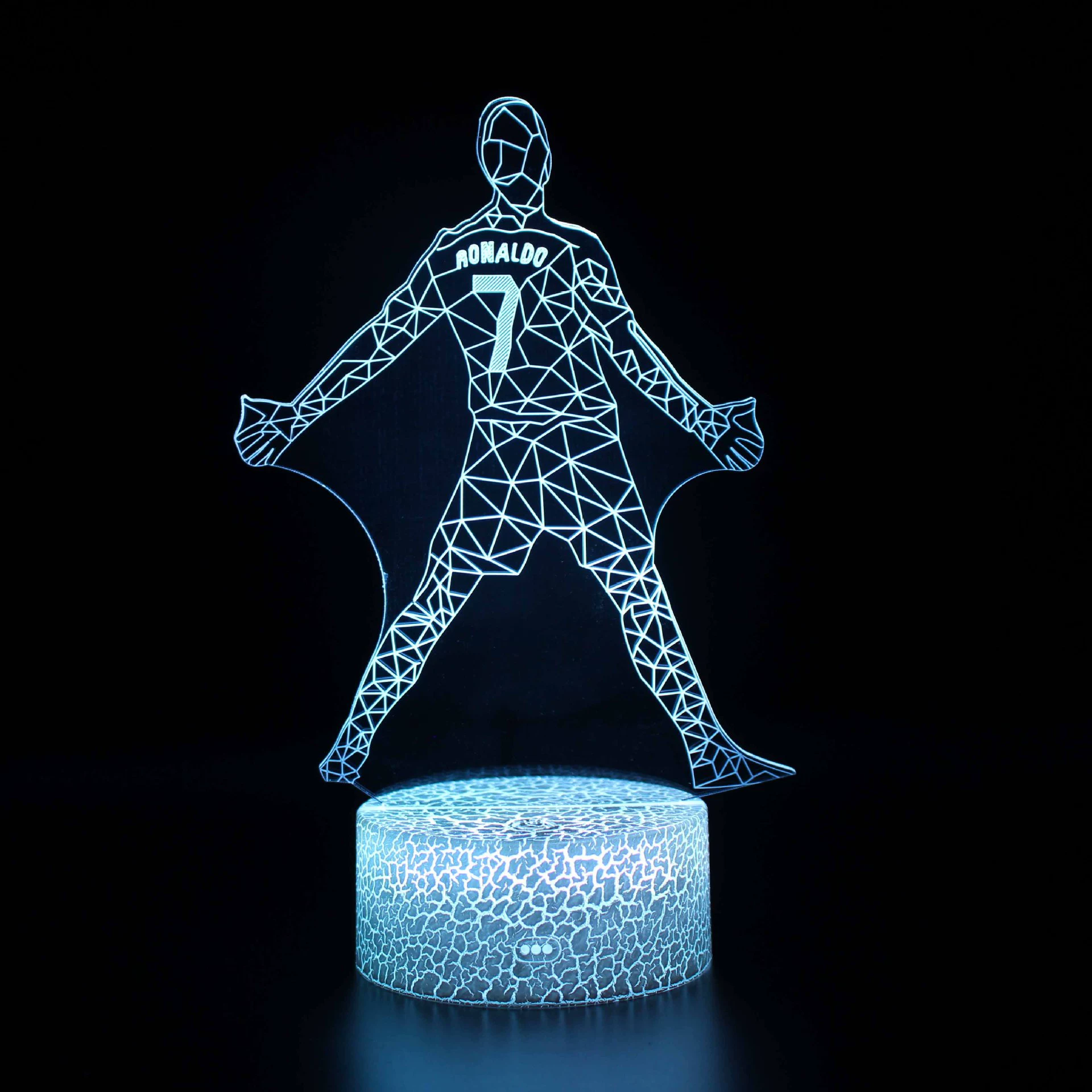 3D LED настольная лампа (Zuoba), футбольная акриловая панель, сенсорная/пульт дистанционного, многоцветные основания серии ZB‑
