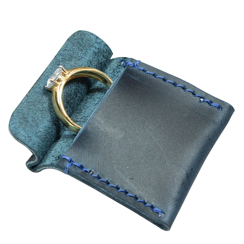 欧式牛皮戒指项链收纳袋 复古首饰包装袋 求婚戒指包可定制logo