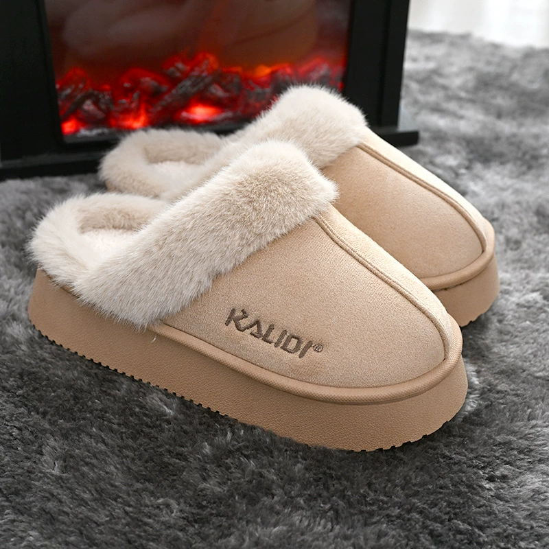 Новые шерстяные хлопчатобумажные тапочки для женщин, чтобы согреться осенью и зимой