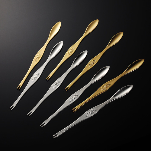 Aion 304 stainless steel crab needle crab eating tool gift gold-plated crab fork hairy crab eight pieces matching tall and elegant