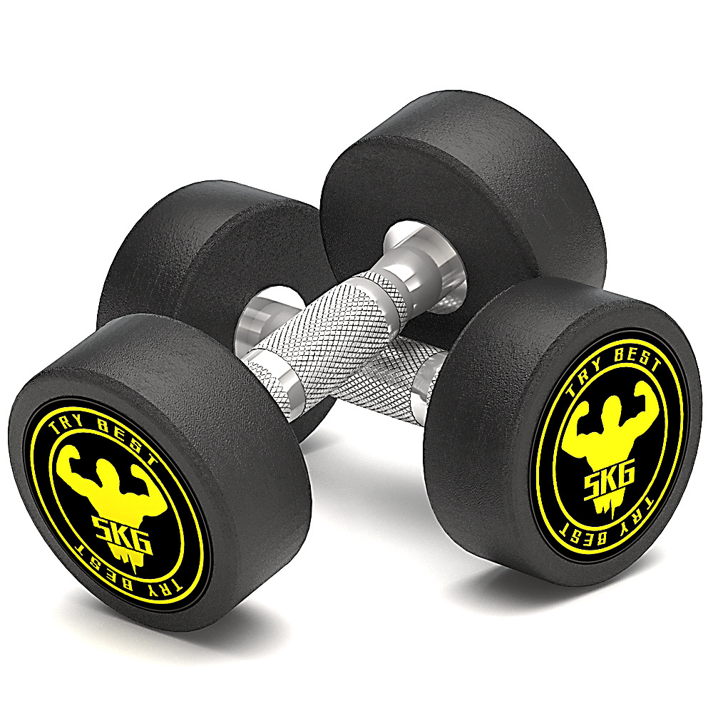 Puro acero mancuerna fitness hombres hogar fijo recubierto de goma PEV4050KG pares traje combinación gimnasio USO COMERCIAL
