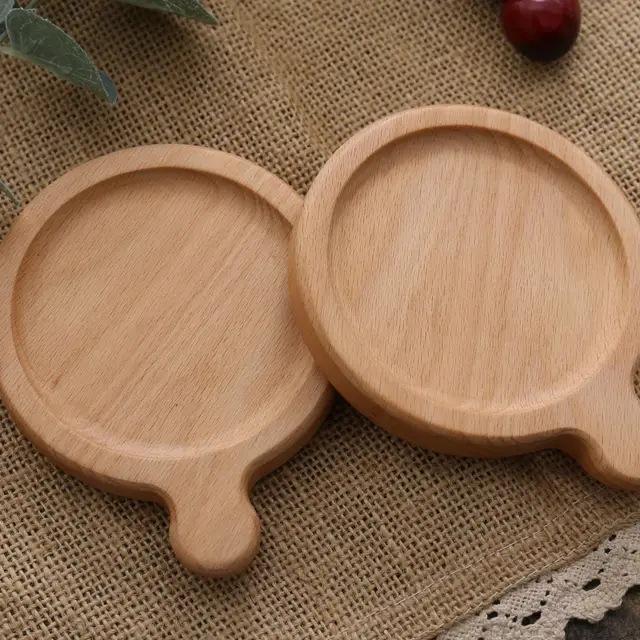 Creativo posavasos de madera maciza logo palabra grabada bandeja de té de madera bandeja de té bandeja de té bandeja de té bandeja de té bandeja de té de madera almohadilla de aislamiento térmico de estilo japonés