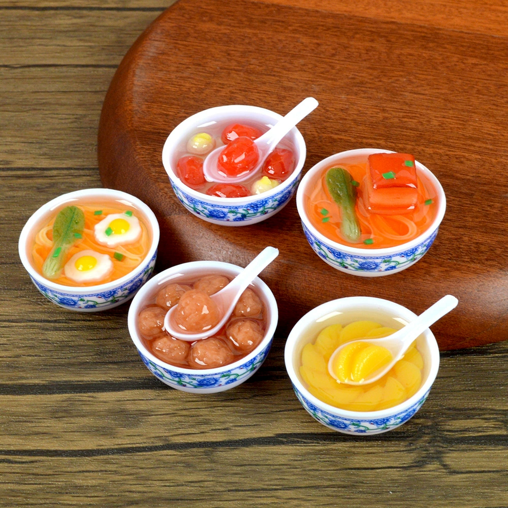 Китайский стиль маленький подарок ПВХ имитация сине-белой фарфоровой маленькой миски с лапшой