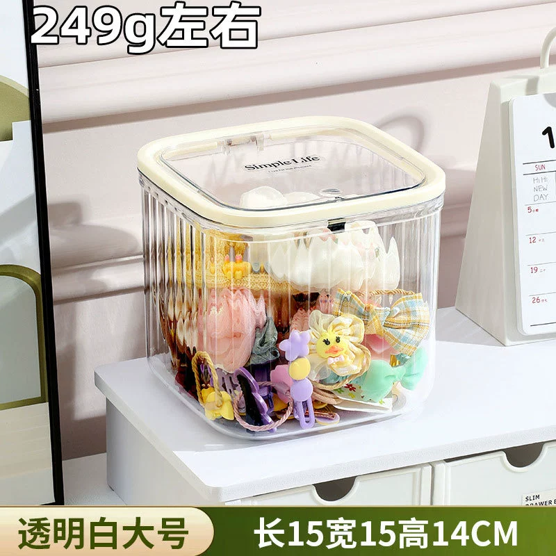 Desktop Garbage Can, Transparent Pop-Top Storage Bin, Small & Large Options