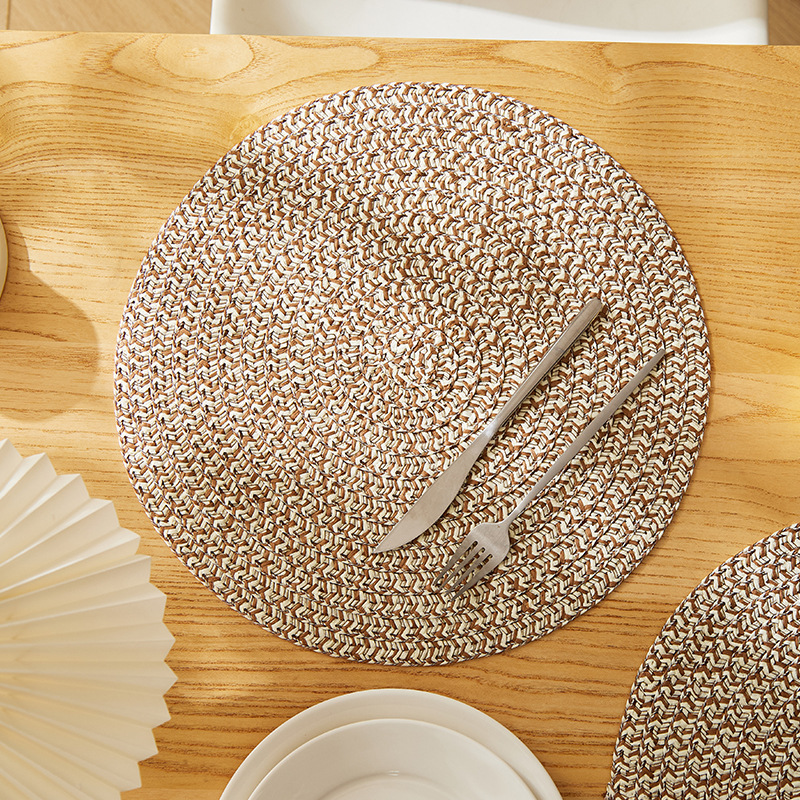 Transfronterizo Amazon almohadillas de mesa ecológicas naturales almohadillas de papel tejido almohadillas de mesa aislamiento térmico almohadillas de tazas almohadillas de decoración