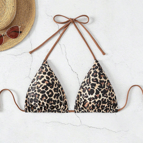 2025 Western-style leopard print sexy one-piece swimsuit for women, beach and hot spring swimwear bikini