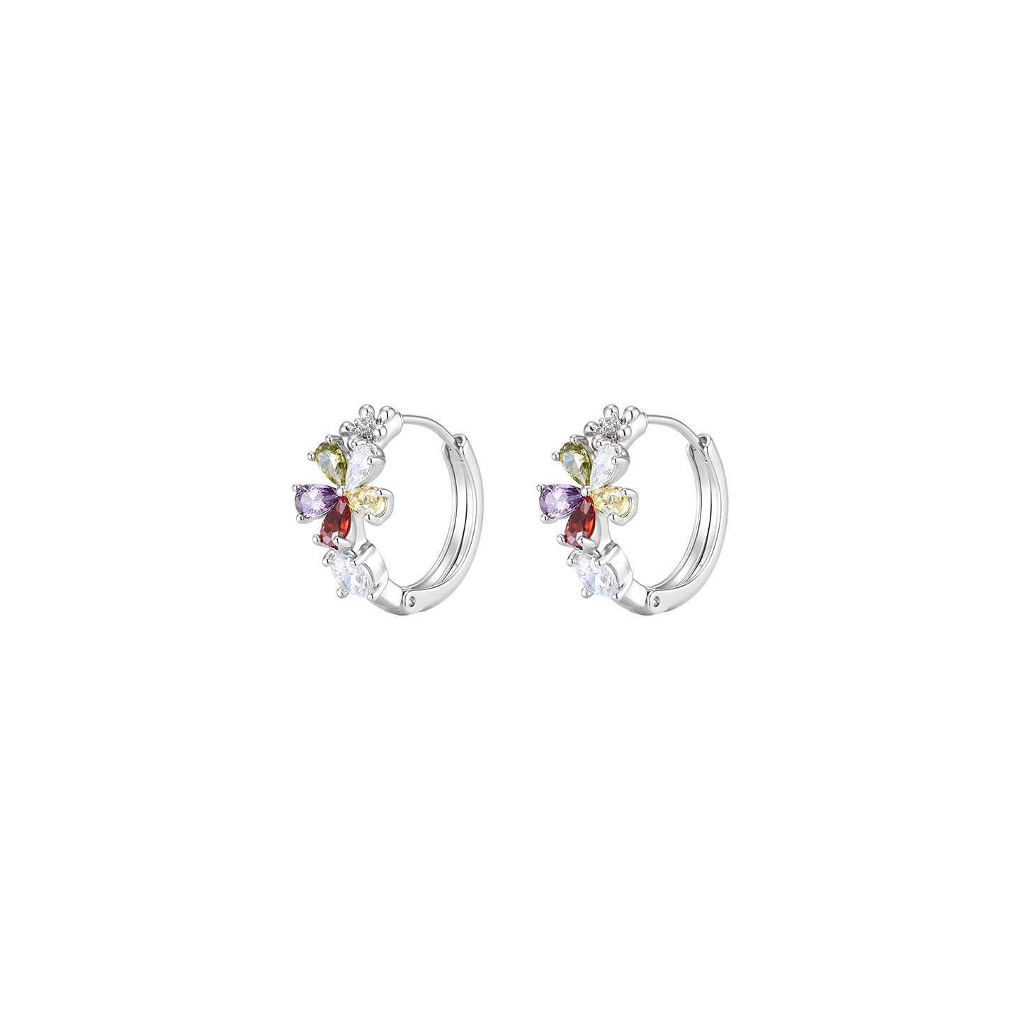 Arracadas de Flor de Cinco Hojas de Aleación de Cobre, Decorativo, para Mujer image 6