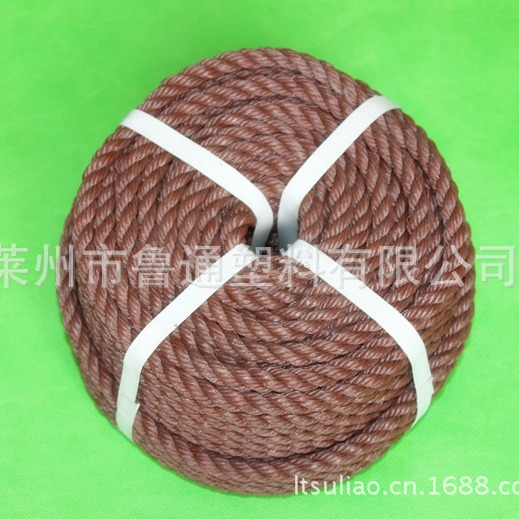 再生料棕色聚乙烯绳，100米一卷，农业渔业用绳摩洛哥