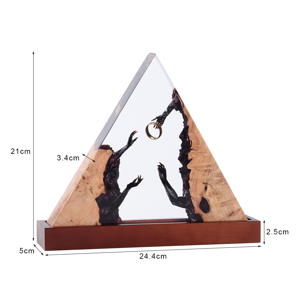 Anillo triangular de resina artesanía anillo de mano mágica decoración para el hogar adornos regalos