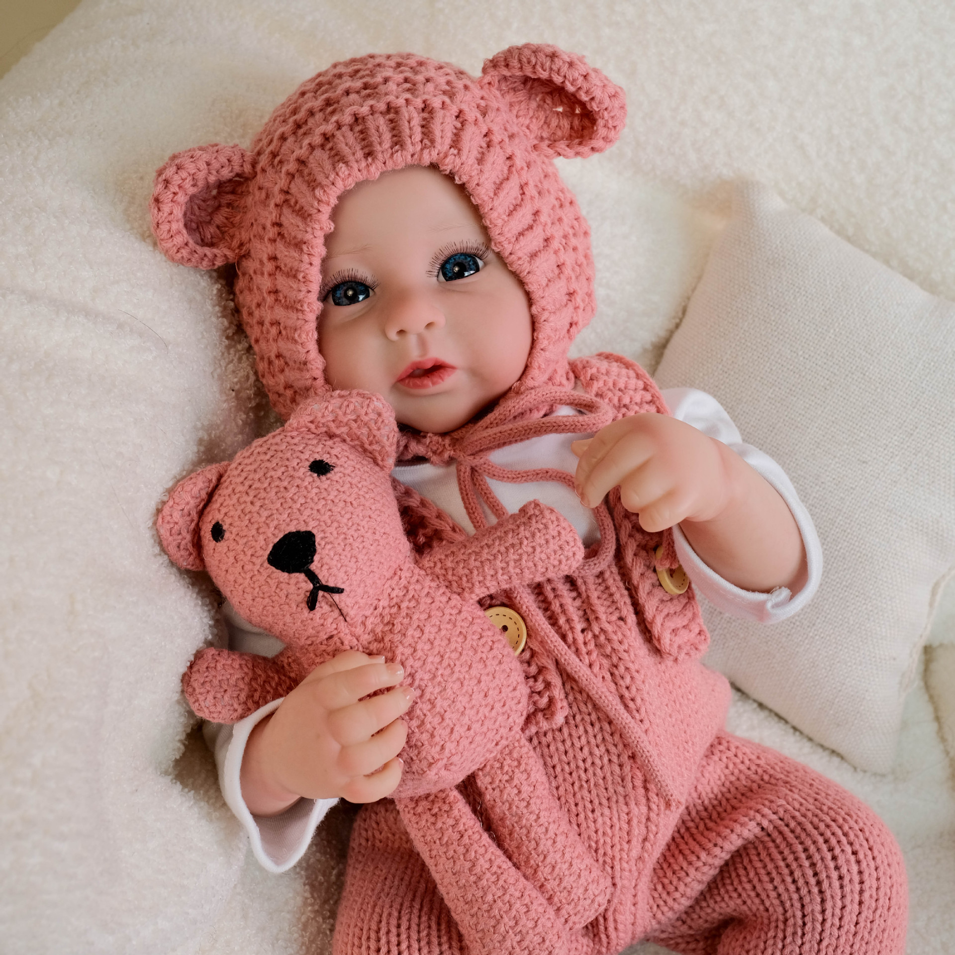 NPK19inch mono rosa muñeca de simulación Raven regalo para niños fuente de comercio electrónico transfronterizo