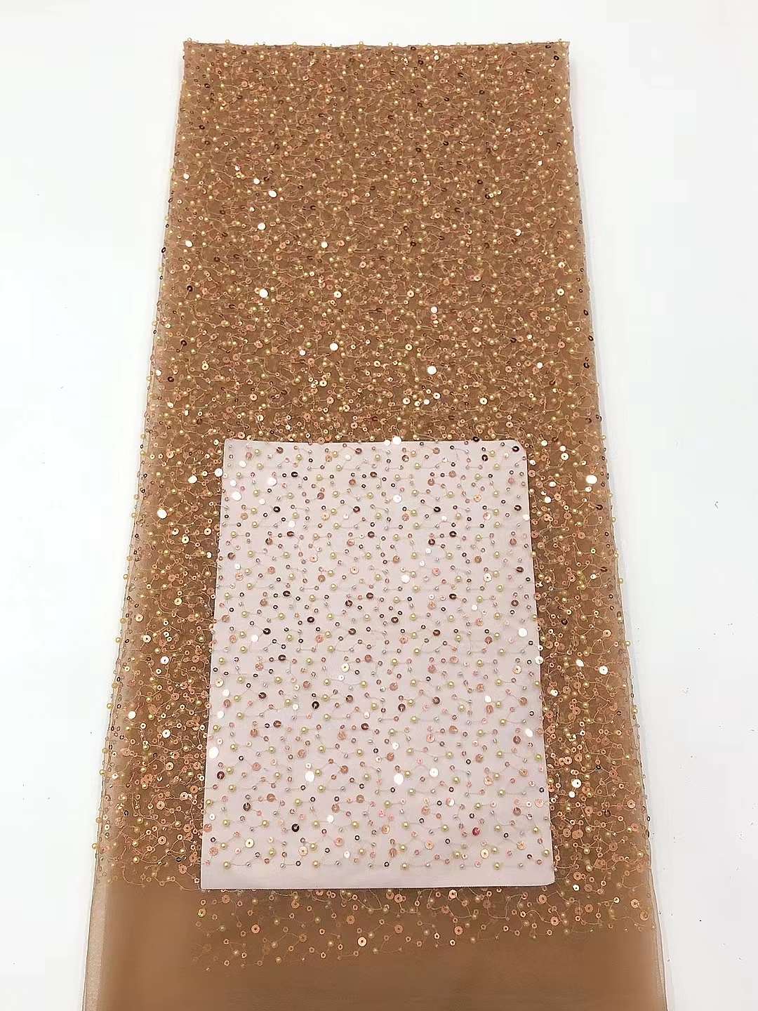 Tela de encaje cuentas malla lentejuelas bordado vestido de boda tela Niños Accesorios ropa encaje jx3528