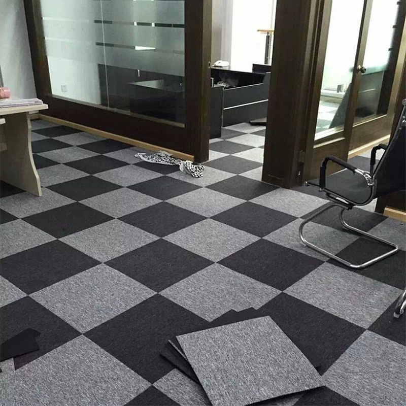 办公室商用写字楼会议室公司台球室工程装修满铺拼接PVC方块地毯