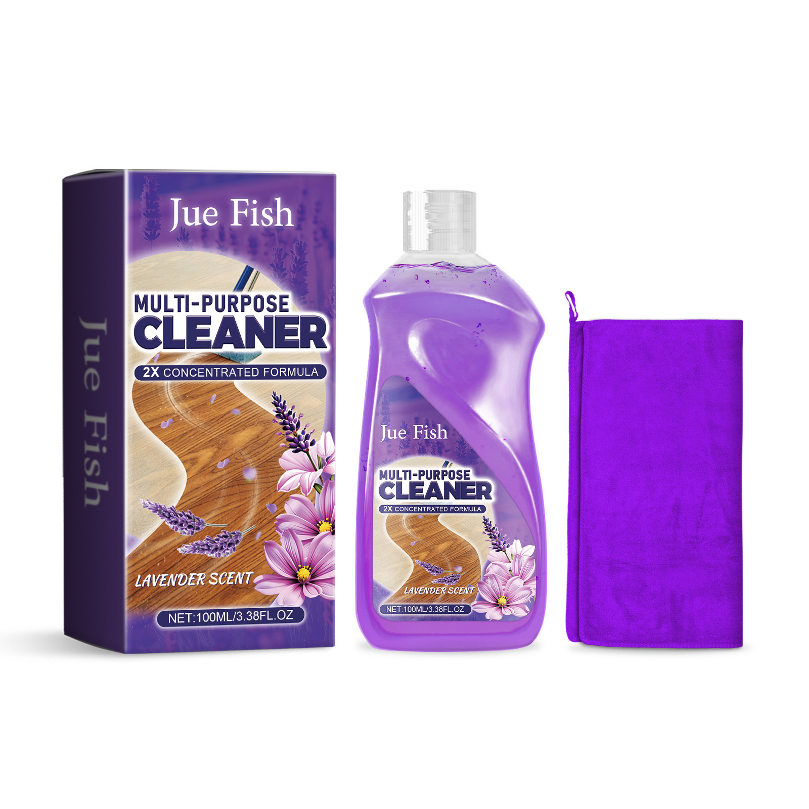 Jue-Fish Multi-Surface Floor Cleaner Concentrate - Cuts Grease In Kitchens, Dissolves Soap Scum In Bathrooms | Streak-Free Shine, No Rinse, Fresh Scen_voghion.com