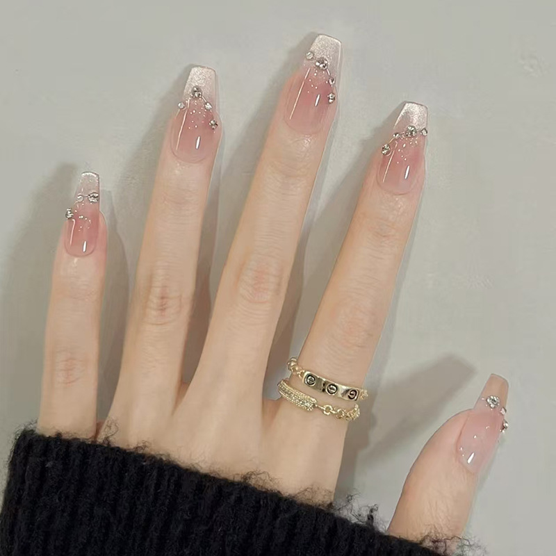 Three dimensional long nail stickers