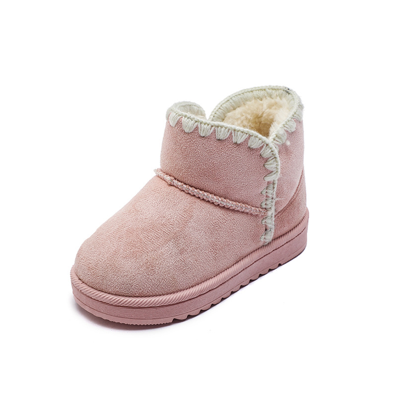 2024 Korean version new girls' thick snow boots, with plush cotton children's baby shoes, short boots trend_voghion.com