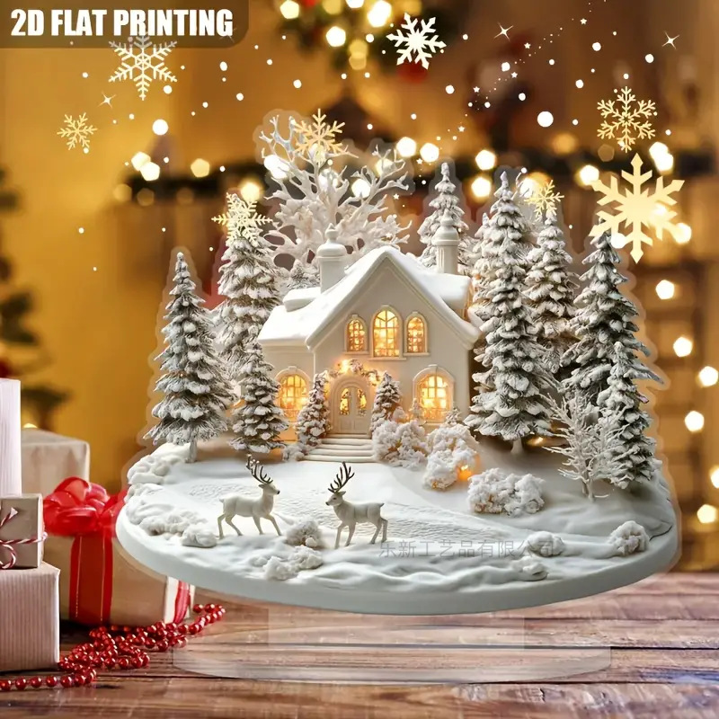 Decoraciones acrílicas estilo navideño estilo navideño ajuste navideño decoración navideña