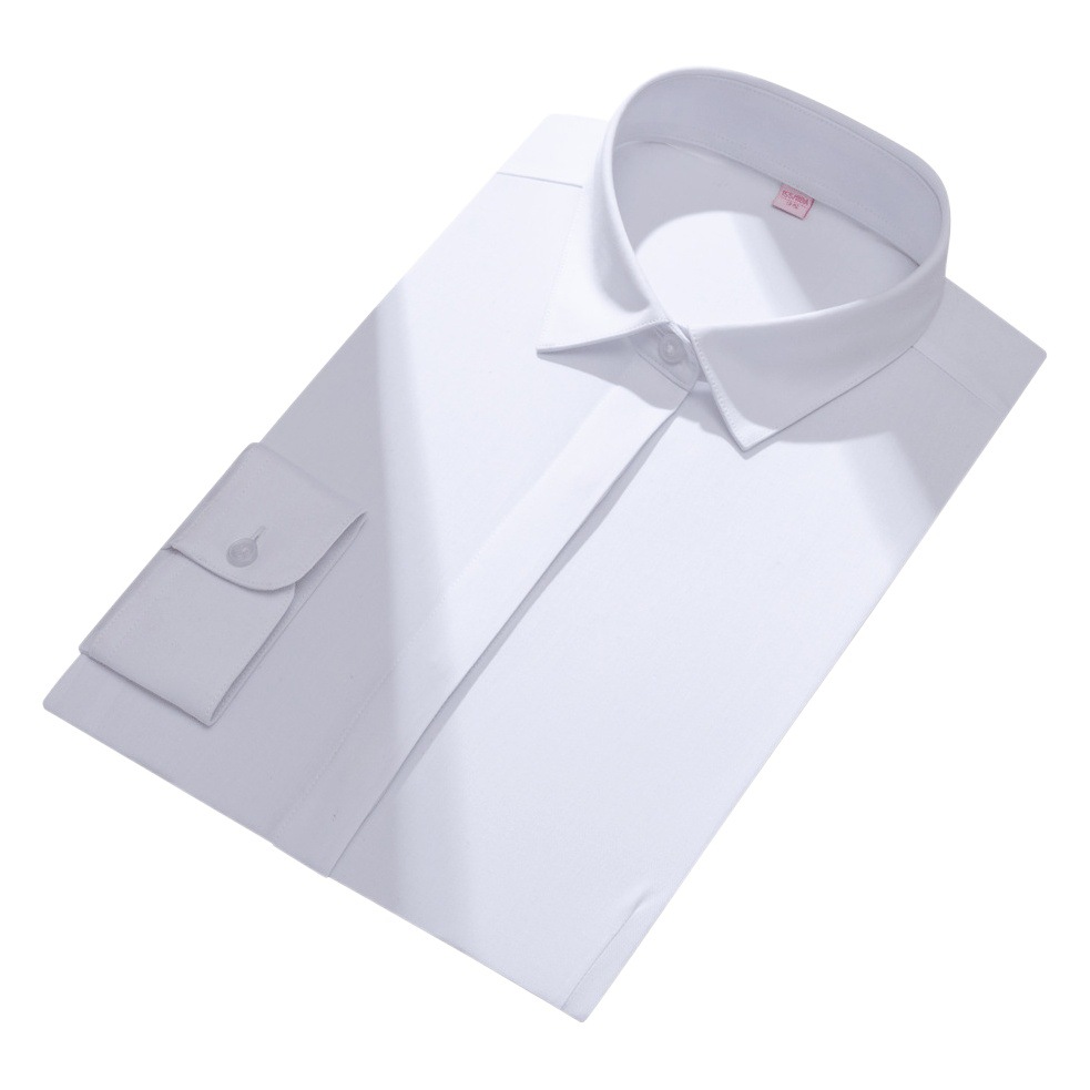 Camisa de mujer de fibra de arpía de manga larga sin planchar antibacteriano color sólido negocio Stretch Slim fit ropa de trabajo camisa de cercanías para mujeres