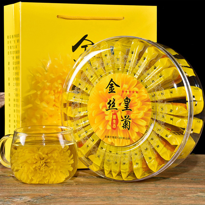 大朵菊花茶修水金丝皇菊一朵一杯婺源花茶大菊花贡菊独立包装