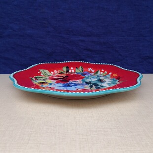 �´����Lɫ�Ը���Pˮ���P�մɱPEMBOSSED PLATE WITH FLOWERS
