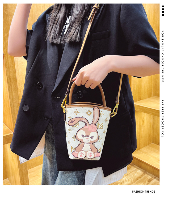 Fashion bucket bag for women 2023 spring new versatile cute rabbit bag high-end casual shoulder crossbody bag_voghion.com