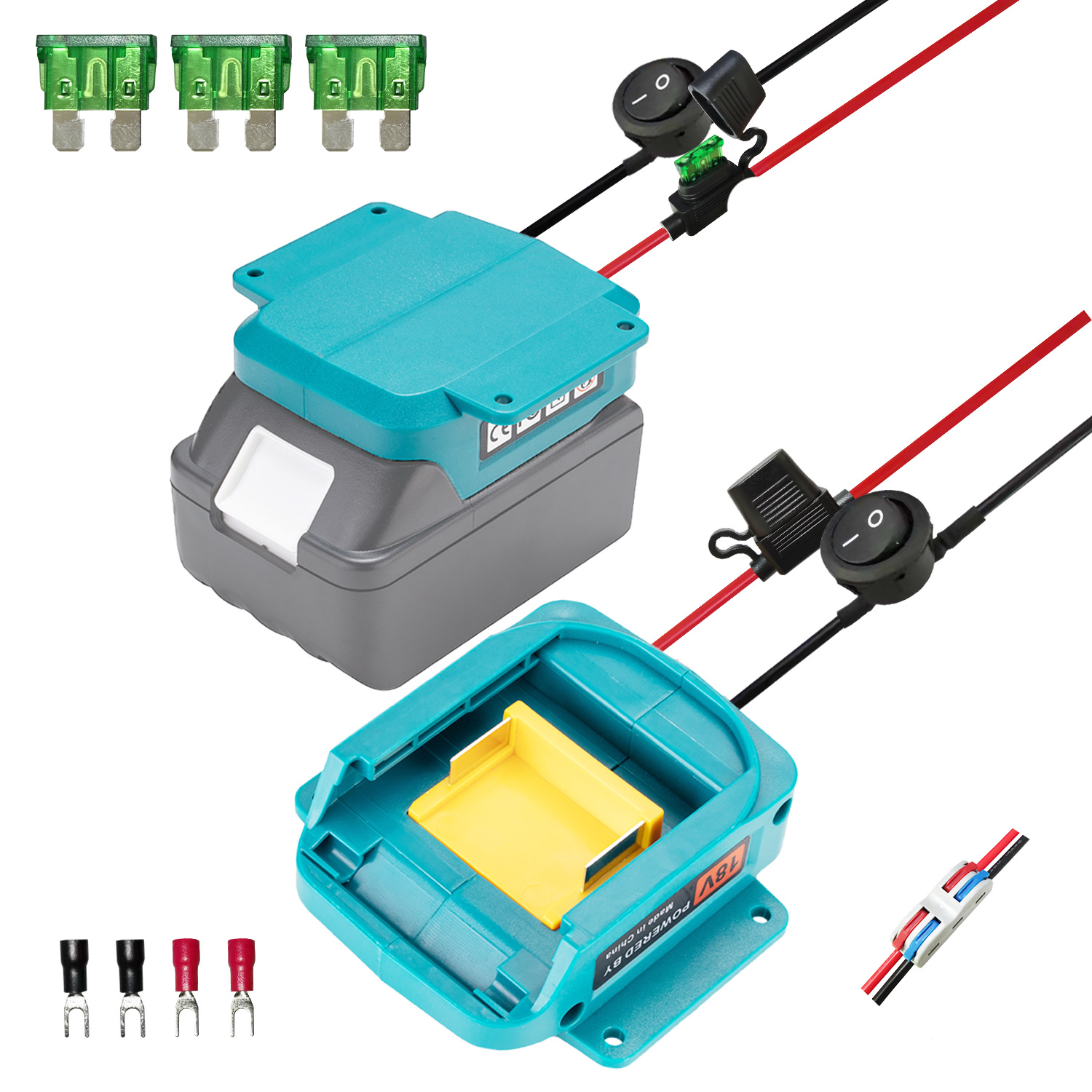 Makit牧田18V電池アダプターBL1860リチウム電池DIY変換器ケーブル付きアダプター