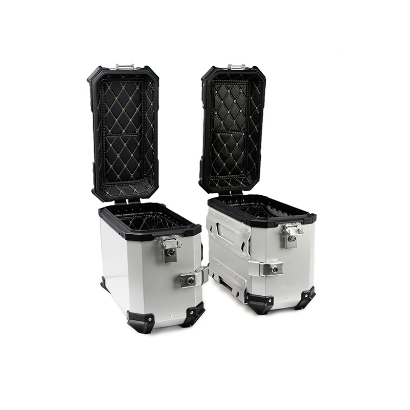 38L motocicleta general caja lateral de aleación de aluminio anti-caída a prueba de colisión caja lateral a prueba de agua viaje almacenamiento maletero