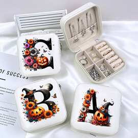 跨境现货字母简约收纳旅行便携珠宝饰品收纳盒耳钉环戒指小首饰盒