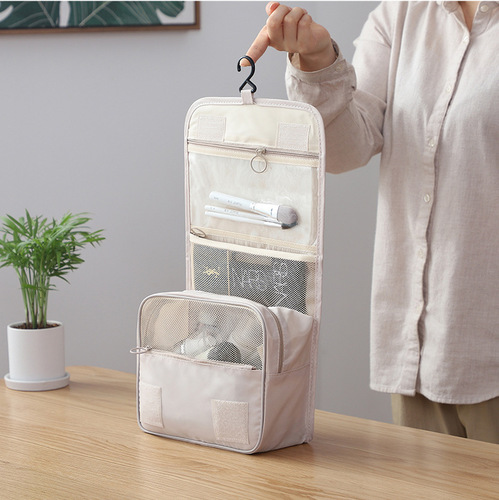 Korean Multifunctional Storage Bag, Women's Portable Vanity Bag, Dry and Wet Separation Toothbrush Bag, Travel Hook, Hygiene Kit Bag
