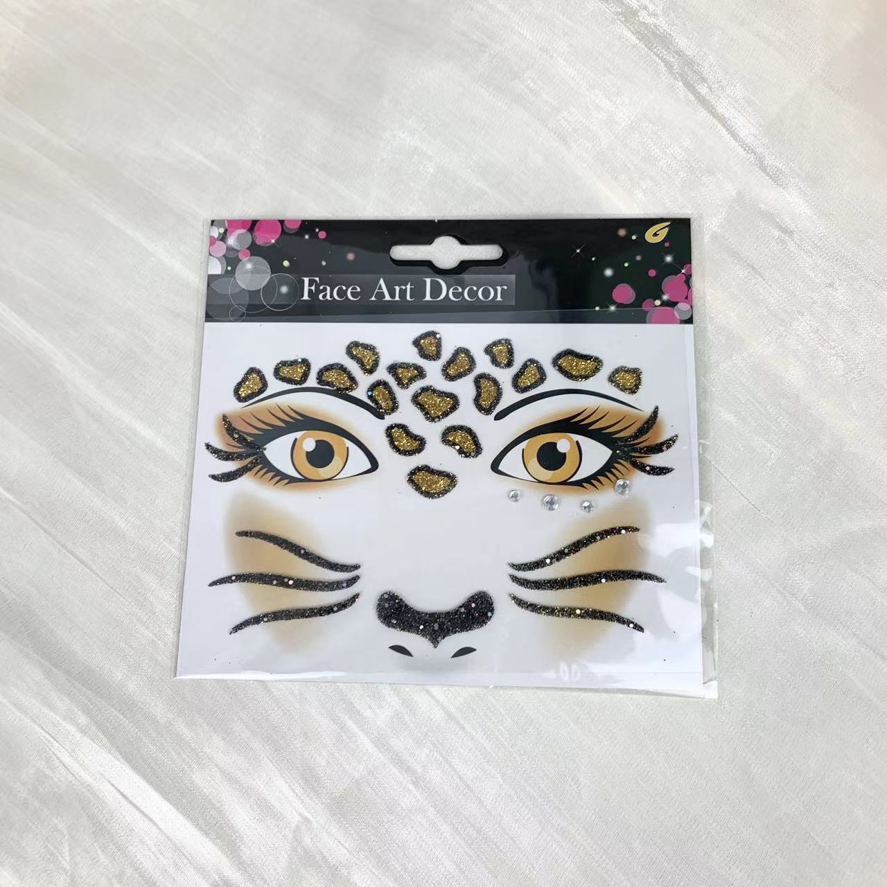 13.5*12 pegatinas de cara de leopardo