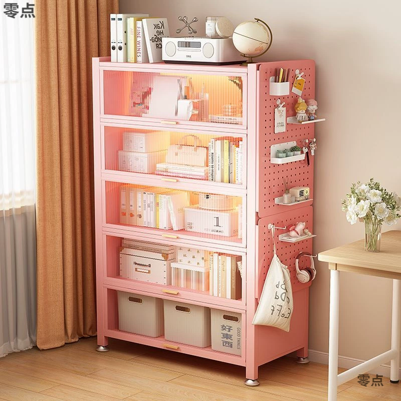 Пылезащитный железный красочный бытовой книжный шкаф для гостиной, спальни, многослойный напольный шкаф для хранения, студенческий детский книжный шкаф, шкаф для хранения