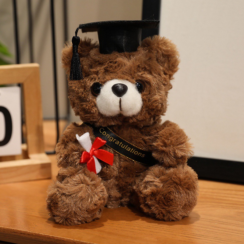 Doctor sombrero oso muñeca doctor oso de peluche de juguete graduación oso muñeca graduación temporada regalo logo