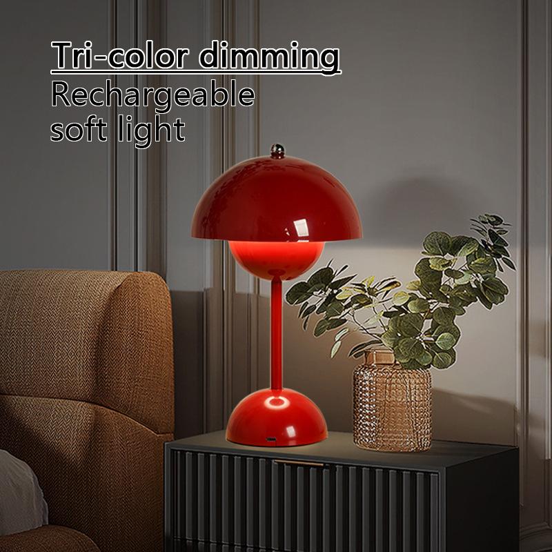 Danish Retro Flower Bud Table Lamp Vp9 Scandinavian Designer Study Atmosphere Wireless Charging Bedroom Bedside Small Table Lamp