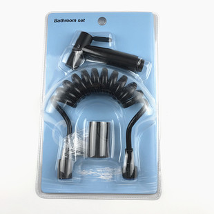 Black 304 stainless steel Women's cleaner spray gun blister suit toilet accessory spray gun booster water gun flusher nozzle