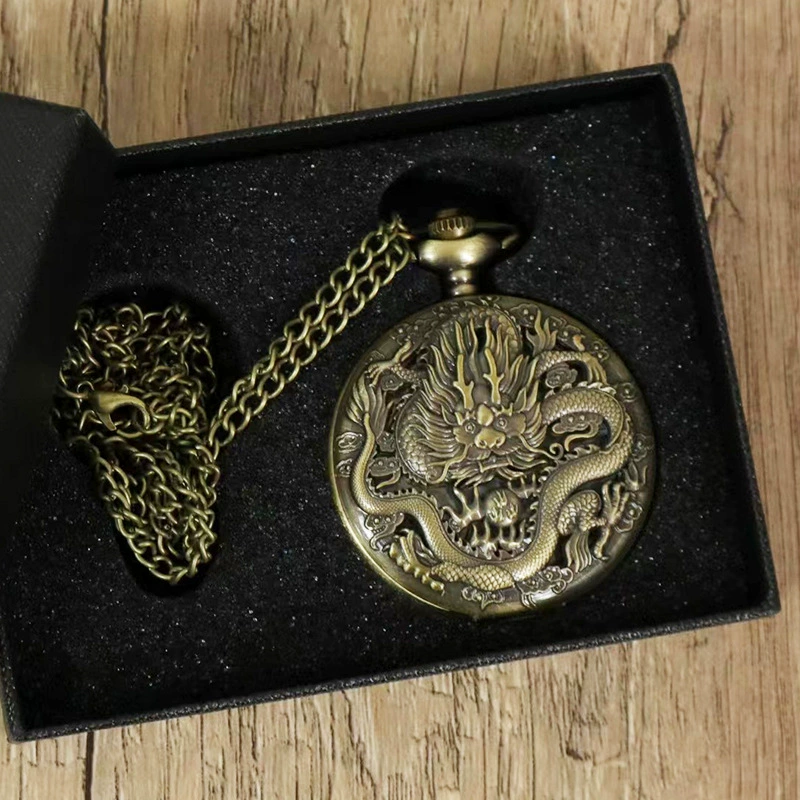 Bronze quartz retro big pocket watch, wholesale