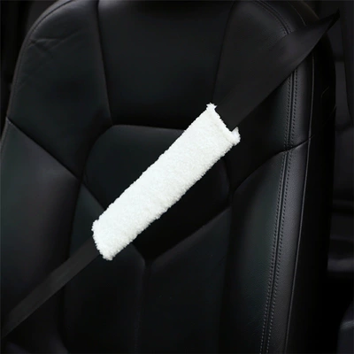Car Seat Belt Shoulder Pad Cartoon Lamb Velvet Car Seat Belt Protective Cover Cute Car Interior Accessories (Seat belt shoulder pad) - light-plate-lambswool-shoulder-pad-white-single