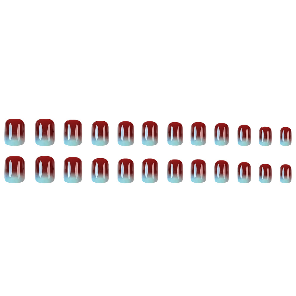 Comercio exterior Meilad otoño y invierno usar uñas francesas enrojecimiento de uñas brillante 24 piezas mejores venta uñas falsas al por mayor