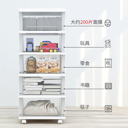 Kitchen and bathroom plastic multi-layer drawer-type storage rack toy organizer snack storage box transparent cabinet storage rack
