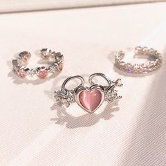 粉ドリル愛指輪女ins小衆デザインいばら指輪2025新型高級感開口人差し指指輪