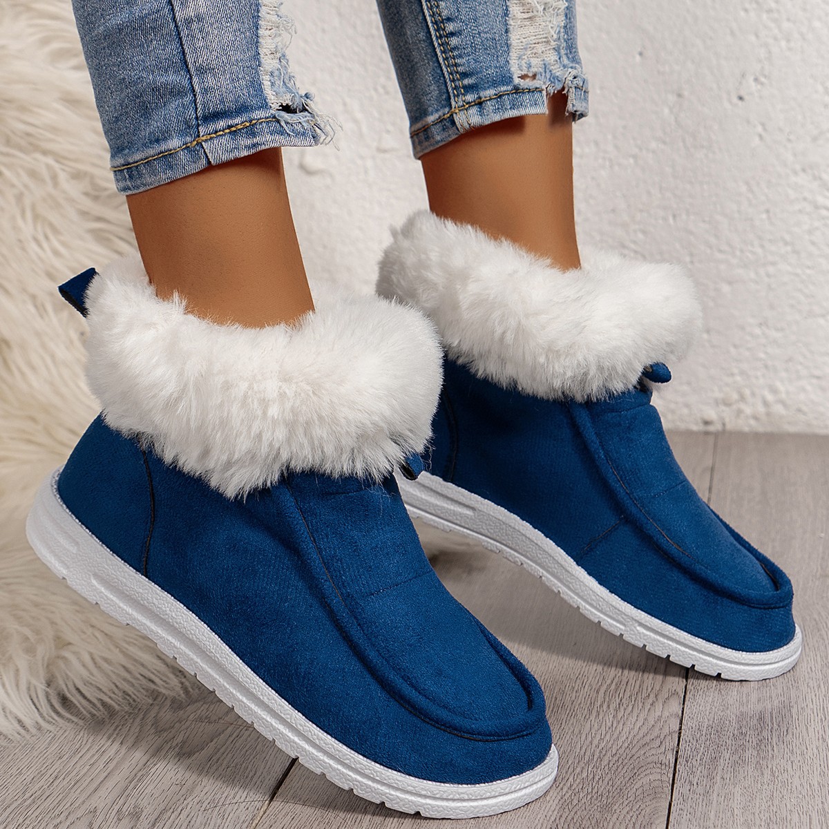 Women's platform warm comfortable fashion simple generous snow boots_voghion.com
