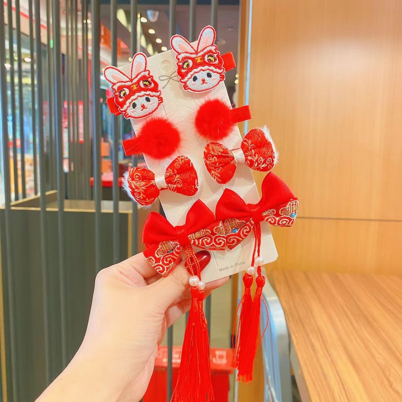 2025 Año Nuevo niños clip de pelo niñas arco tarjeta de pelo de Año Nuevo chino ropa de estilo Han niñas tocado de Año Nuevo