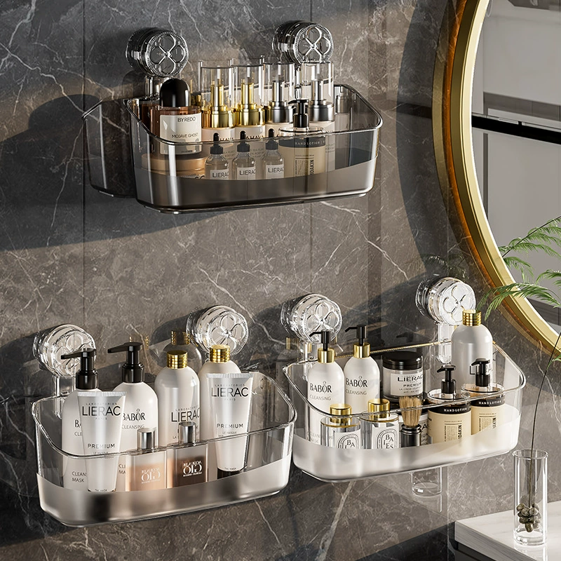 Полка для хранения в ванной комнате на присоске, полка для хранения умывальника, хранение туалетных принадлежностей в ванной комнате, настенный ящик для хранения без перфорации