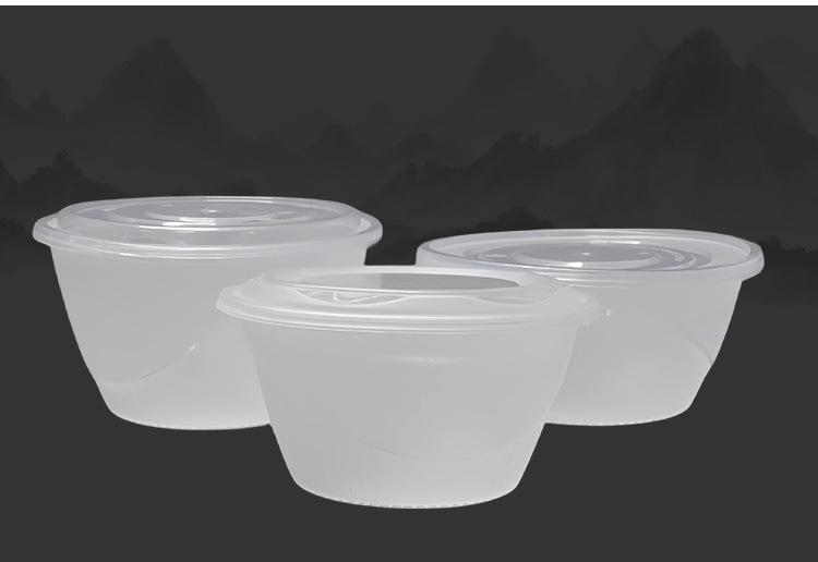 餐饮连锁店打包盒防滑外卖一次性圆碗防烫 可微波炉加热