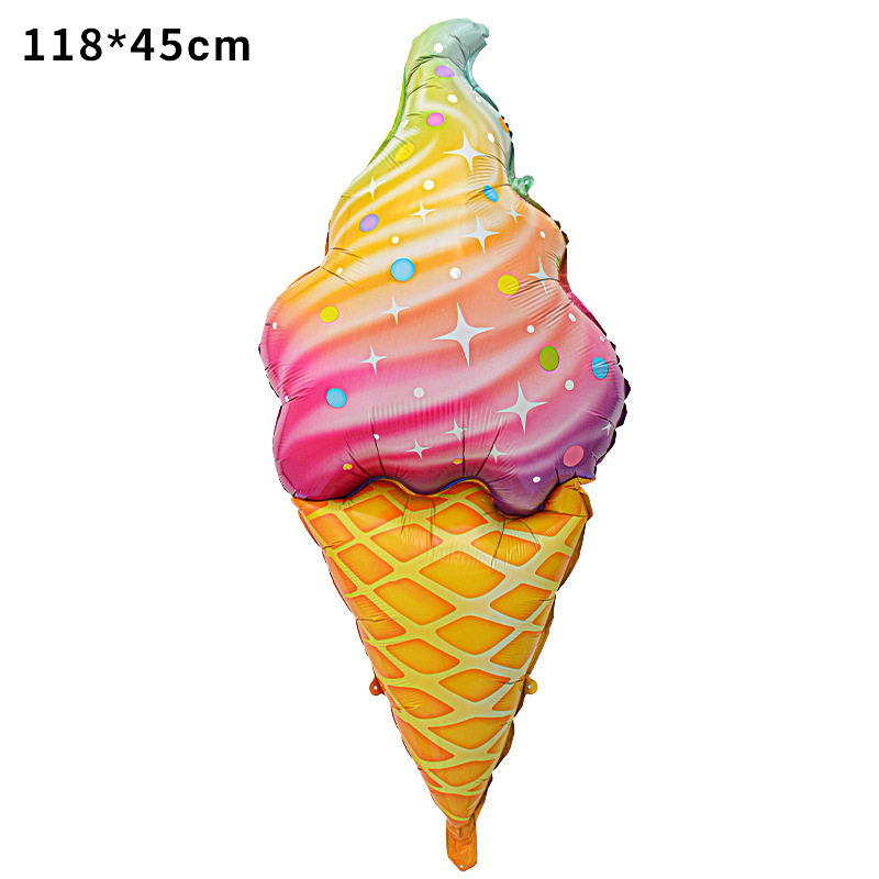 Balón de forma de globo de película de aluminio de forma de helado fiesta de verano decoración de aluminio para niños