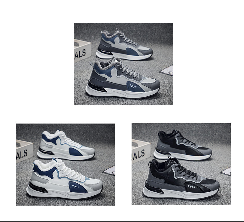 Scarpe da uomo in velluto alla moda, scarpe da uomo versatili, scarpe casual in pelle, scarpe in cotone caldo, scarpe sportive, scarpe da ginnastica bianche, scarpe alla moda da uomo_voghion.com