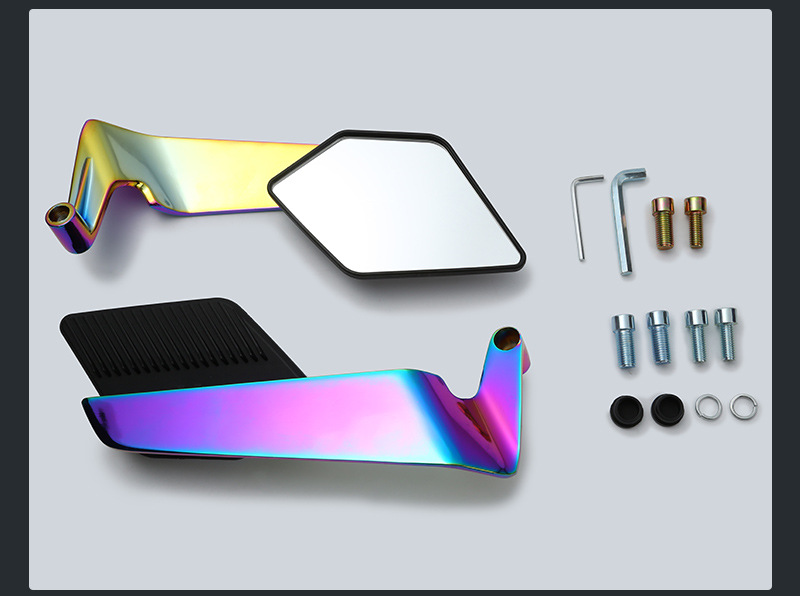 Cross-Border Motorcycle Rearview Mirror Scooter Maverick No. 9 Fixed Wing Rearview Mirror Universal Aluminum Alloy Reversing Mirror