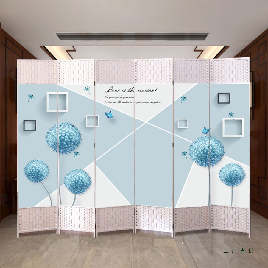 Screen Partition Simple Modern Foldable Mobile Living Room Bedroom Office Entrance Curtain Blocking Wall Home