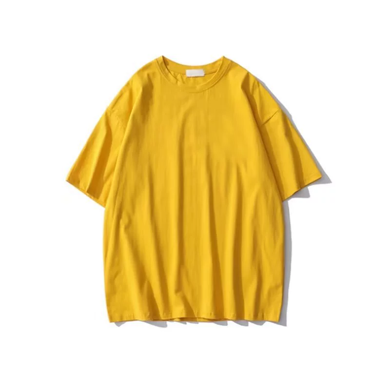 Трансграничная Внешняя торговля Футболка европейского размера с круглым вырезом и коротким рукавом 200 г M-6XL свободная однотонная хлопковая рекламная рубашка с заниженными плечами Футболка