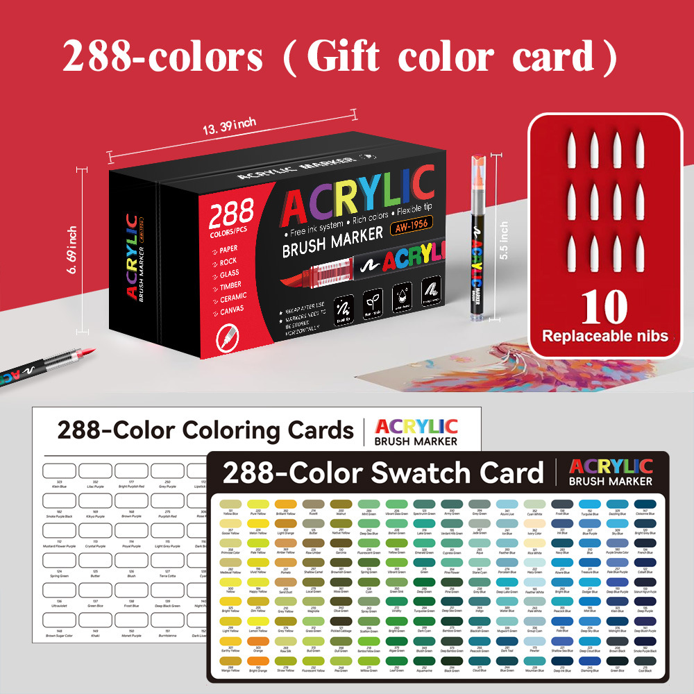 288 color transfronterizo tipo líquido directo acrílico marcador de pintura de arte graffiti marcador al por mayor en stock