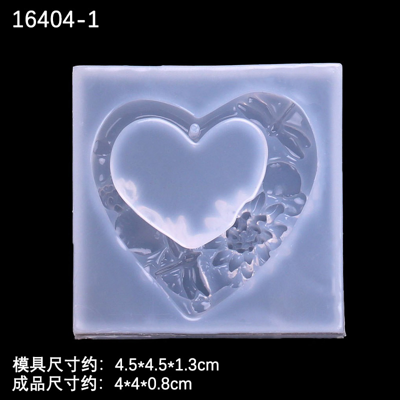 Espejo joyería hecha a mano DIY cristal epoxi estilo antiguo Jade colgante dragón y Phoenix con ventilador Jade anillo cerdo dragón Lotus molde de silicona